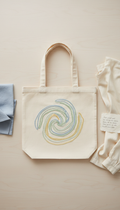 Embroidered kindness message tote bag